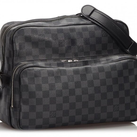 LOUIS VUITTON  Sac Leoh Damier Graphite Messenger Bag Black - Picture 2 of 3